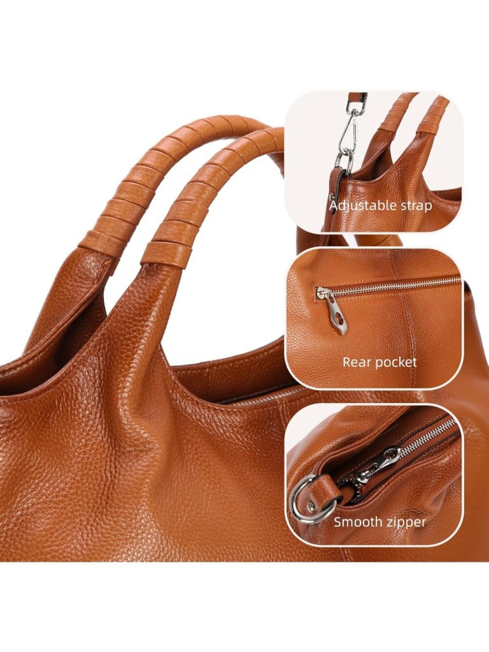 New Leather Satchel Women Purse and Handbag Crossbody Shoulder Bag Hobo - Picture 3 of 6